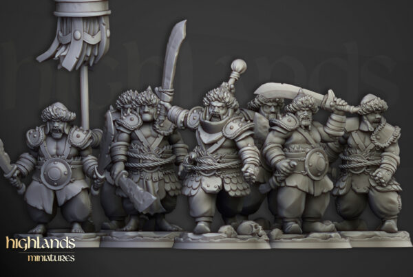Khazarian Ogre Warriors - Pełna Jednostka + CMD