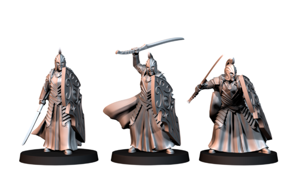 Bloody elves with sword and shield - 6x