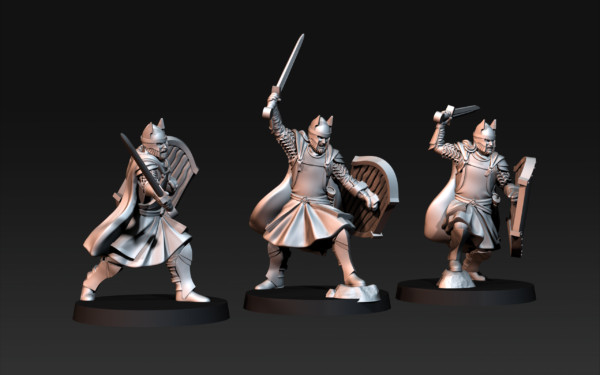 High humans warriors with Swords and Shields - x1