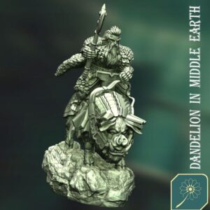 Dwarven King on War Hog #1 - DIME - Minifaktura