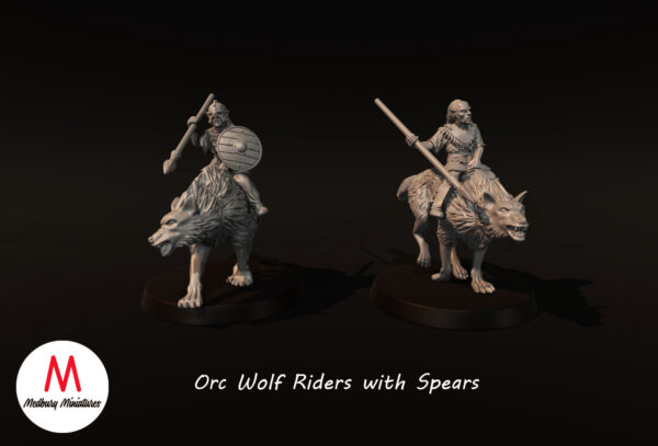Orc Wolf Riders with Spears - x2