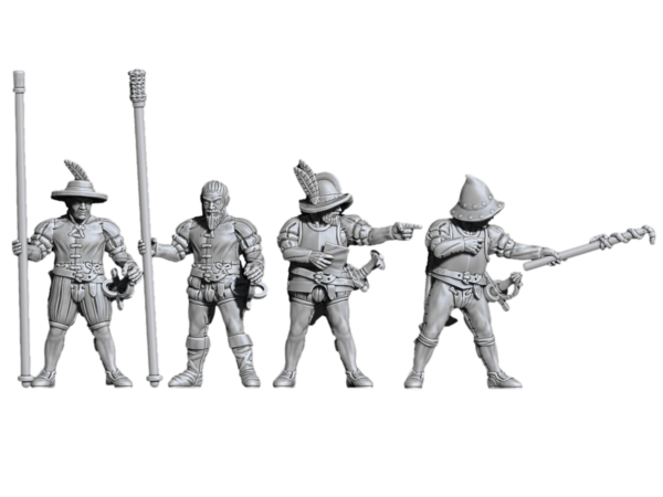 Spaniard Humans Artillery Crew - x4
