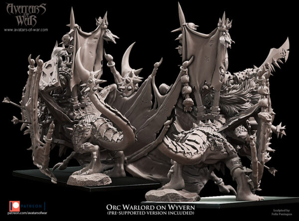 Orc Warlord Mounted on Wyvern