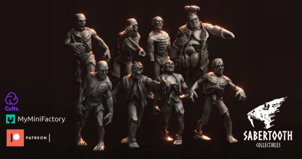 Zombies x10 - Minifaktura - Druk 3D