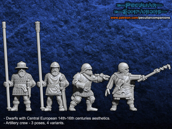 Breton Dwarfs Artillery Crew - x4