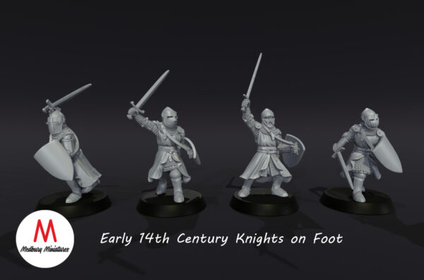 10e1a93f9b63e077720dfa13e739f286.jpg 14th Century knights on foot (early) - XIVw. Piesi Rycerze - Zestaw x4
