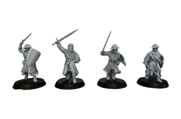 Medieval Sergeants with Swords - Średniowieczni Sierżanci z Mieczami - Zestaw x4
