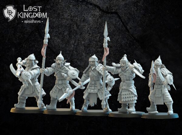 Mongobbo Spearmen on foot - Lost Kingdom -Druk 3D