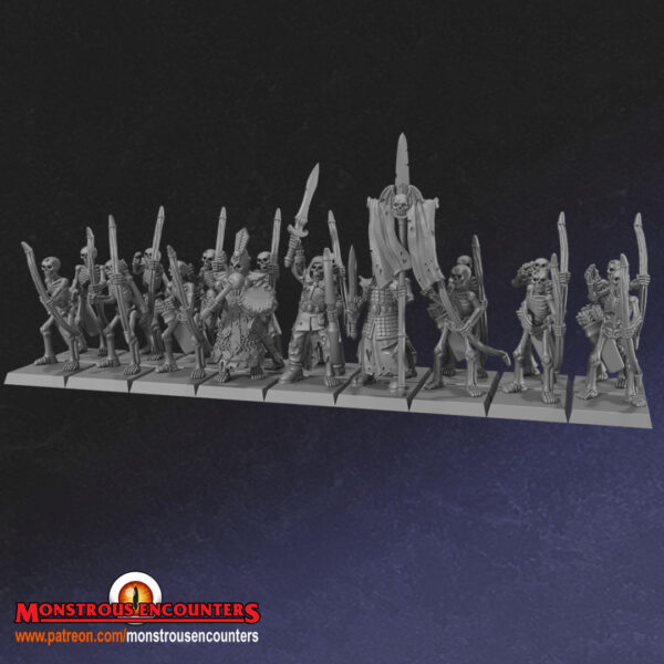 146dc871dd0aa7179470cfbc1adb7b60.jpg Skeleton Archers Unit 17x + CMD 3x - Monstrous Encounters
