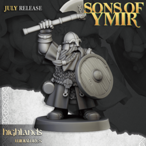 Dwarf Warrior with Axe and Shield 4