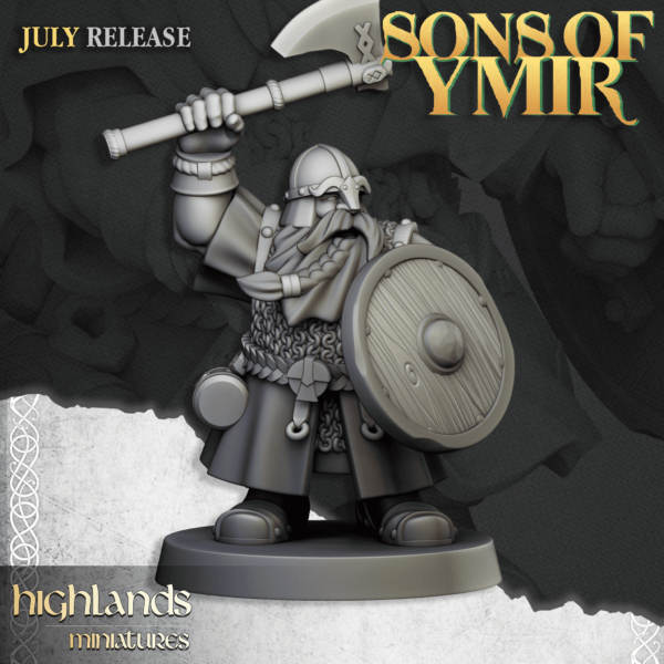 Dwarf Warrior with Axe and Shield 4