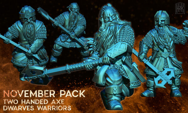 Dwarven Warriors with 2H Axe - 1x