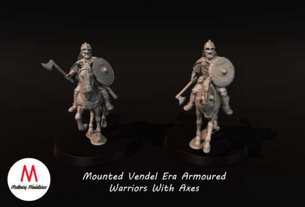 1b345f1b3081aaaa33ceaecfa5e9db66.jpg Mounted Vendel Era Armoured Warriors With Axes - x1