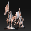 West Human Royal Guard With Banner On Foot - x1