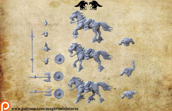 1ecd3180d67db1125e37e65ee3182b5c.jpg Chaos Barbarian Horseman x1 - Magori Miniatures
