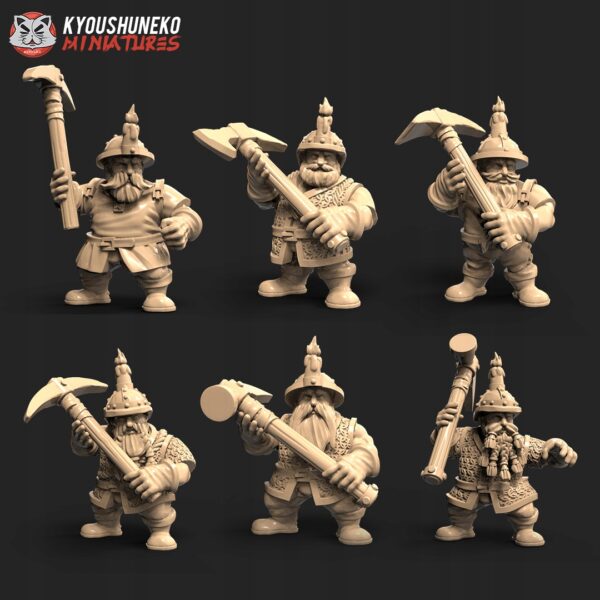 21468f0eb13e6550dcbf0e024e87898c.jpg Dwarf Miners - Dwarven Holds - 6 szt.