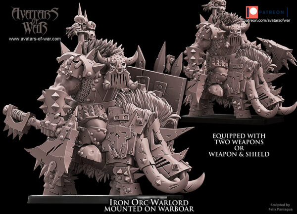 Iron Orc Warlord on Warboar - x1