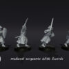 Medieval Sergeants with Swords - Średniowieczni Sierżanci z Mieczami - Zestaw x4