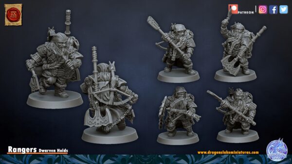 Rangers x5 - DLM - Dwarven Holds - Druk 3D