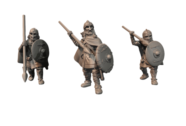 Vendel Era Unarmoured Warriors With Spears - x10