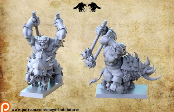Orc Dire Boar Rider x4 Magori Miniatures