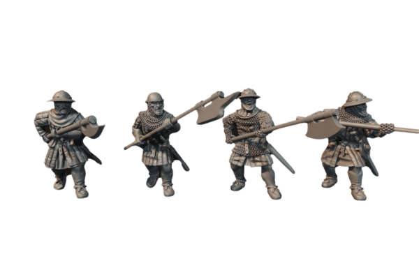 13th Century Billmen Attacking - 4x