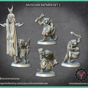 Musician Ratmen Set 1- Vinciminiatures - Druk 3D