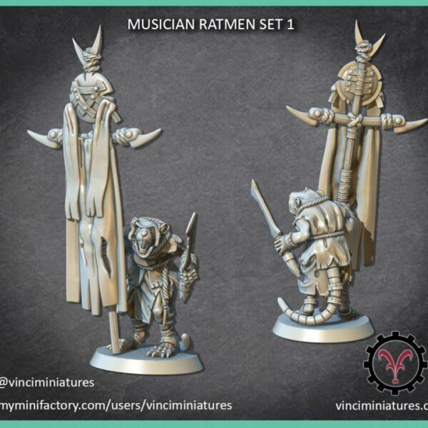 Musician Ratmen Set 1- Vinciminiatures - Druk 3D