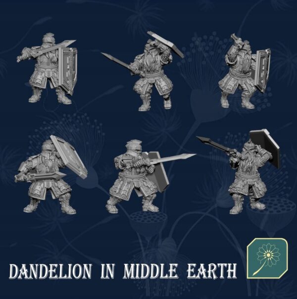 Dwarfs Warriors Swordmen x 6 - DIME - Minifaktura