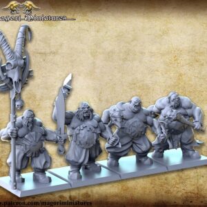 Ogre Tribal Warriors - Magori Miniatures - Druk 3D