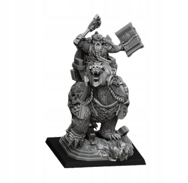 Dwarf King on Bear - DL Miniatures - Druk 3D