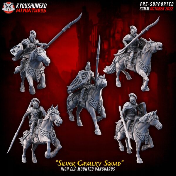 High Elf Silver Cavalry - Kyoushenko Miniatures