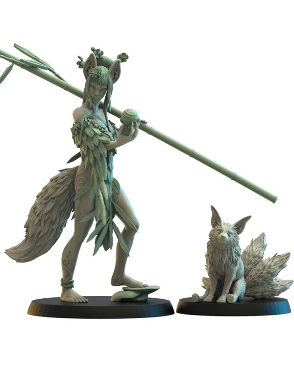 Hanako, Kitsune Druid And Baby Kyubi -Lost Kingdom
