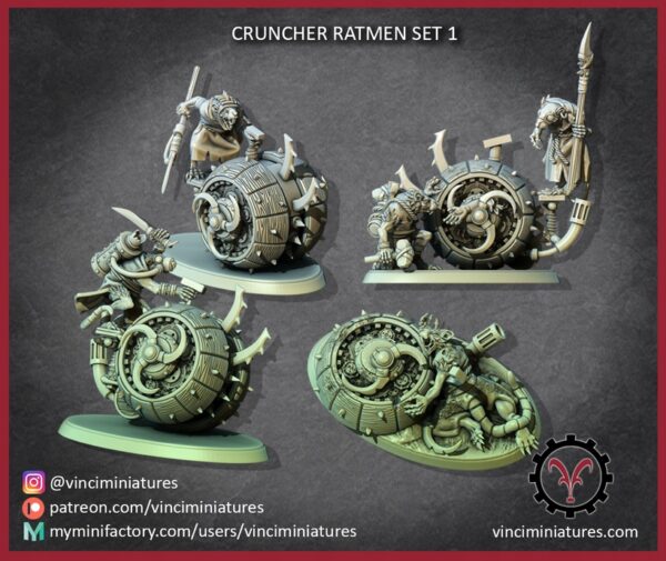 37d0d1d584fb6b5c72c1e2f267637f41.jpg Cruncher Ratmen Set 4 - Vinciminiatures - Druk 3D