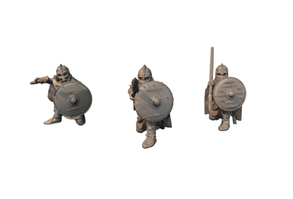 Vendel Era Warriors Kneeling with Spears - x1