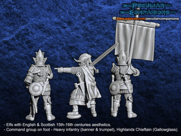 Anglo-Scottish Elfs Command Group on Foot - x1