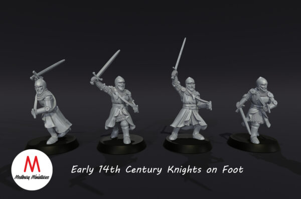 3a2a707ffe75518e1e506a12b25f0671.jpg 14th Century knights on foot (early) - XIVw. Piesi Rycerze - Zestaw x4