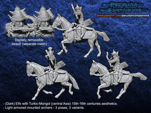 Turko-Mongol Dark Elfs Light Mounted Archers - x1