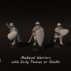Medieval Warriors With Shields - 3x