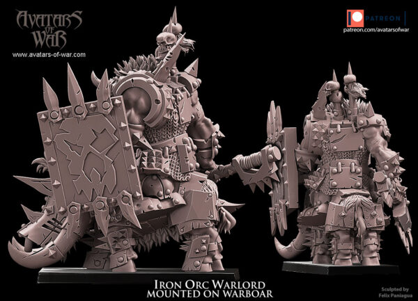 Iron Orc Warlord on Warboar - x1