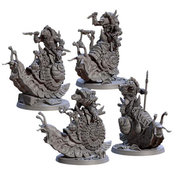 Giant Snails Riders - x4