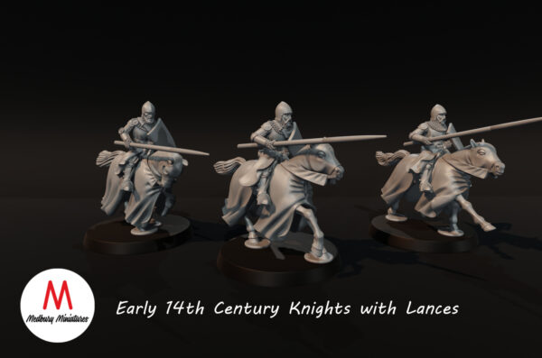 4448943953dd7195019e68f6cbef840b.jpg Early 14th Century Knights with Lances - Rycerze na Koniach 3 Pozy