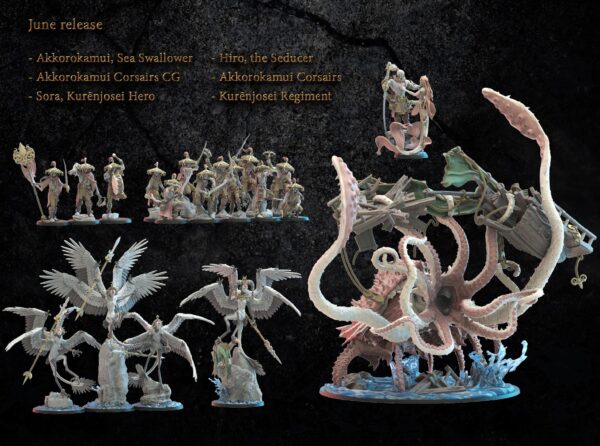 Dark Elves - Akkorokamui, Corsairs x10 - Druk 3D