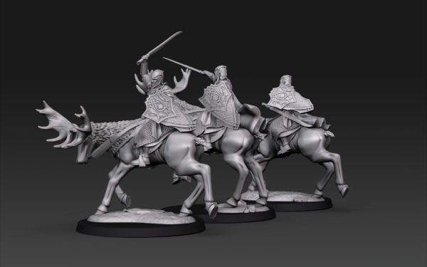 Armoured Wood Elves on Elk - Elfy na Łosiach