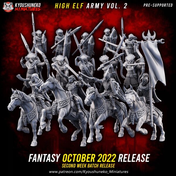 High Elf Silver Cavalry - Kyoushenko Miniatures