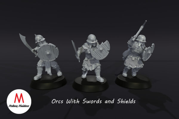 Orc Warriors with Sword and Shield - Zestaw x3