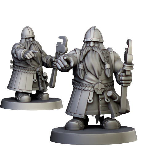 Dwarf Old Siege Engines Crew - 4 Pozy