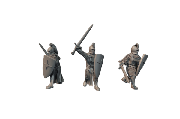 High Elves with Sword and Shield - 3 Pozy