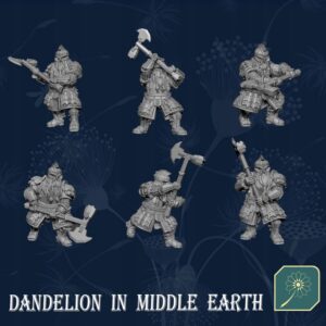 Dwarfs Warriors Axemen x 6 - DIME - Minifaktura