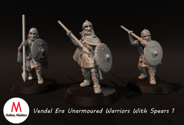 Vendel Era Unarmoured Warriors With Spears - x1